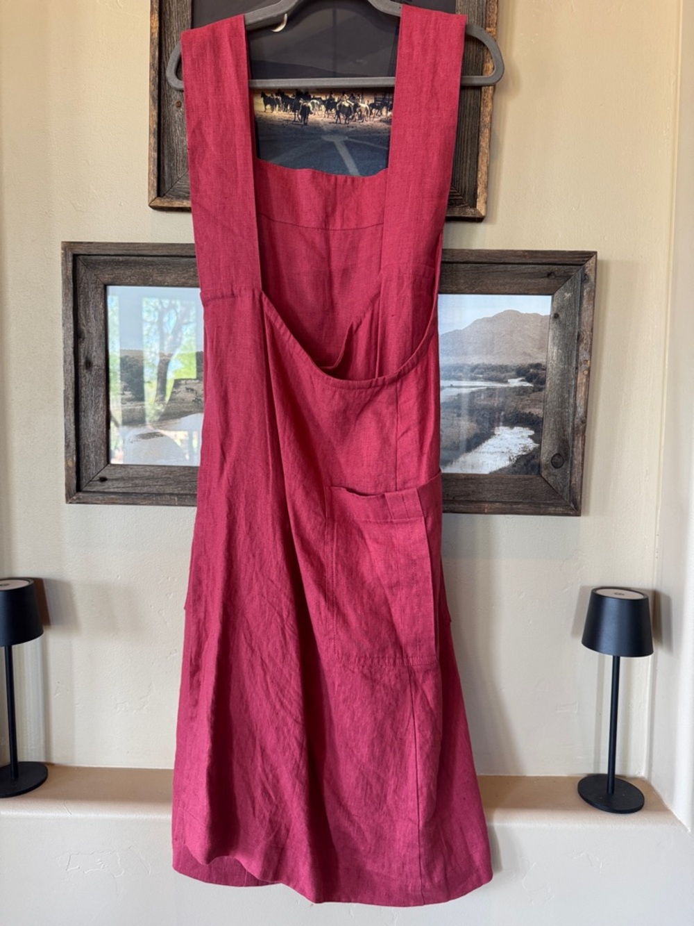 Square-Neck Sleeveless Midi Dress in Deep Rose - Picture 4 of 5
